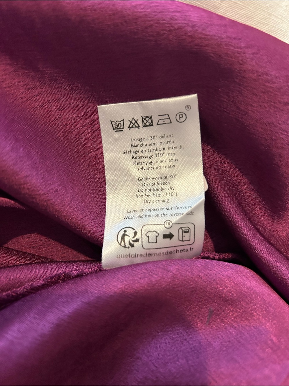 Sézane Silk A-Line Midi Skirt in Deep Magenta - Picture 9 of 9